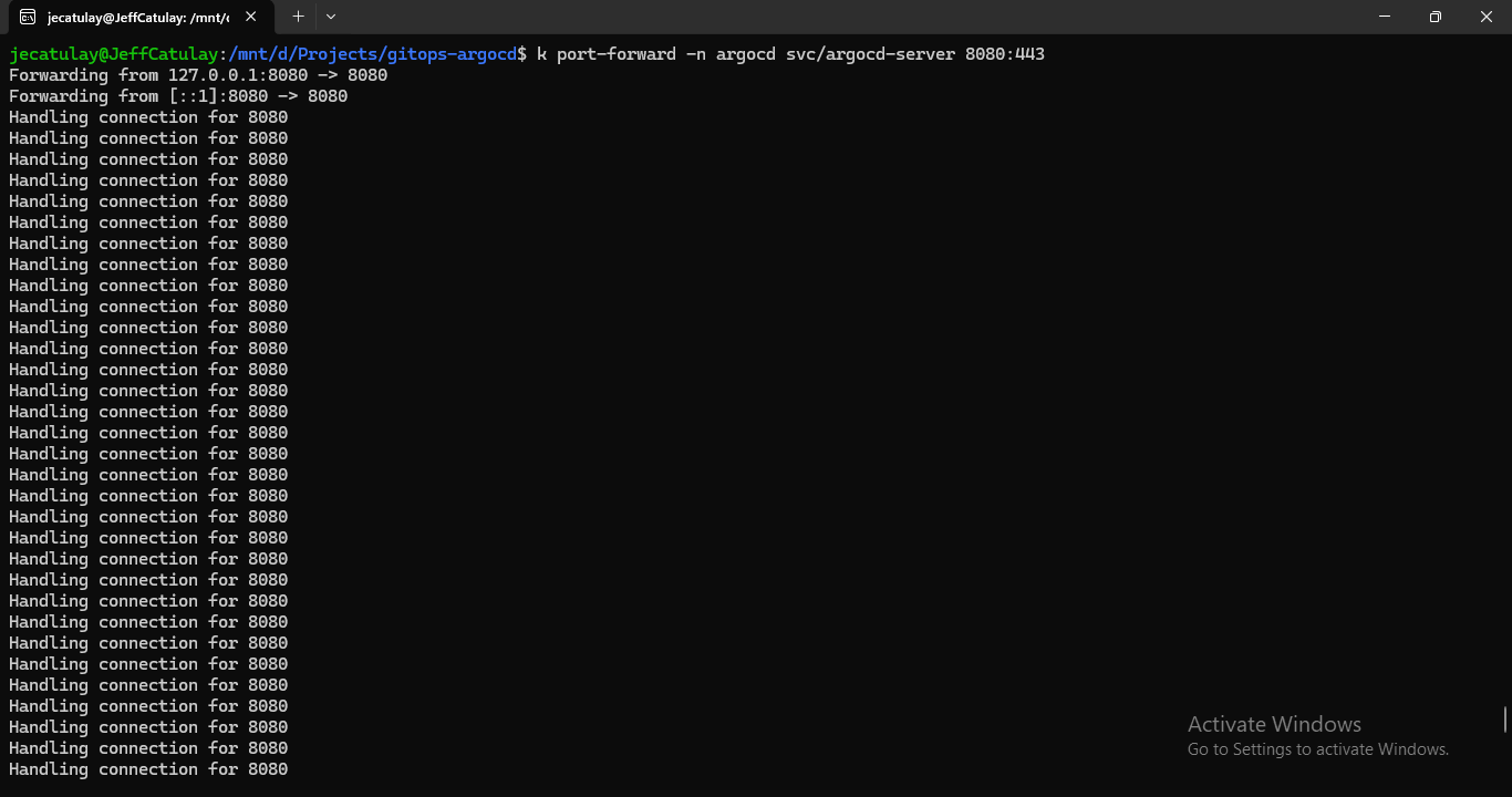 Port Forwarding Argo Server